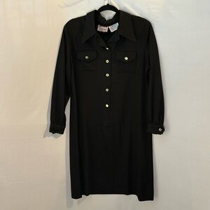 Robinets Black Vintage 1970s Shirt dress Dark Academia